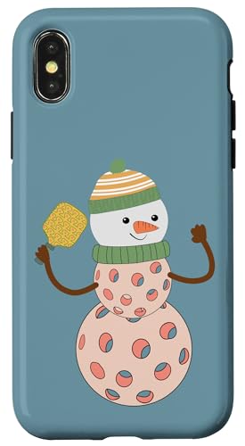 Hülle für iPhone X/XS Pickleball Schneemann von Cedar Rue