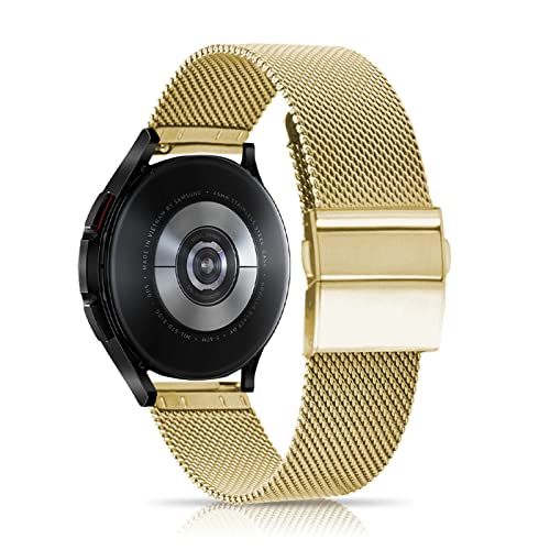 CeiBand 20mm Metall Armband für Samsung Galaxy Watch 7(40mm 44mm)/6 Classic/6/5. Edelstahl Armbänder Ersatzarmband Uhrenarmbänder für Samsung Galaxy Watch FE/Watch Active 2 - Gold von CeiBand