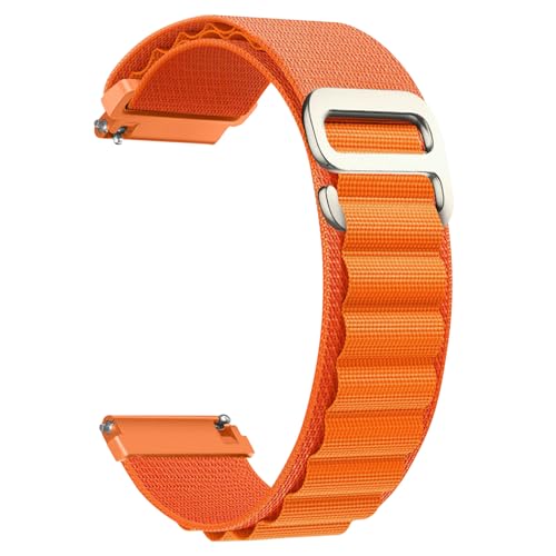 CeiBand Alpine Loop Nylon Armband Kompatibel mit 20mm 22mm, G-Haken Edelstahl Metall Schnalle Sport Uhrenarmband Herren Damen Ersatzband für 20mm 22mm -(20mm Orange) von CeiBand