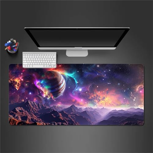 Gaming Mauspad,XXL 1000x500x2mm Fantasie Weltraum Planet Mauspad,Groß Erweiterte Tischunterlage,Waschbares Mousepad,rutschfeste Gummi Mousepad für PC,Laptop Verbessert Präzision und Geschwindigkei von Cekog