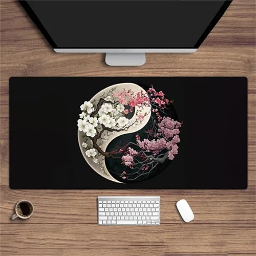 Gaming Mauspad,XXL 1000x500x3mm Tai Chi Blume Mauspad,Groß Erweiterte Tischunterlage,Waschbares Mousepad,rutschfeste Gummi Mousepad für PC,Laptop Verbessert Präzision und Geschwindigkei von Cekog