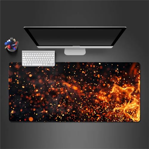 Gaming Mauspad,XXL 1200x600x3mm Abstrakte Flamme Mauspad,Groß Erweiterte Tischunterlage,Waschbares Mousepad,rutschfeste Gummi Mousepad für PC,Laptop Verbessert Präzision und Geschwindigkei von Cekog