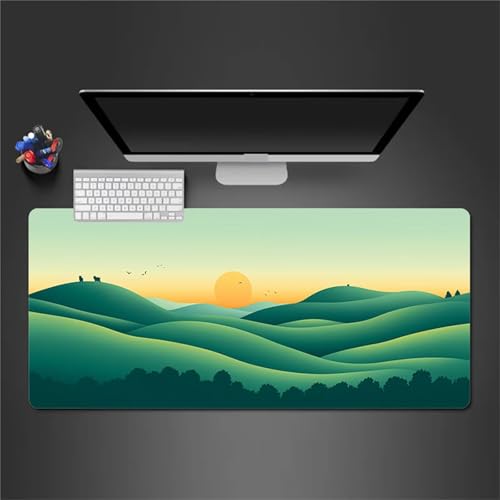 Gaming Mauspad,XXL 1200x600x3mm Grüne abstrakte Landschaft Mauspad,Groß Erweiterte Tischunterlage,Waschbares Mousepad,rutschfeste Gummi Mousepad für PC,Laptop Verbessert Präzision und Geschwindigkei von Cekog