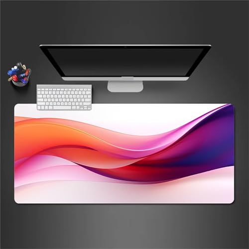 Gaming Mauspad,XXL 600x300x3mm Gestreift Rot Lila Mauspad,Groß Erweiterte Tischunterlage,Waschbares Mousepad,rutschfeste Gummi Mousepad für PC,Laptop Verbessert Präzision und Geschwindigkei von Cekog