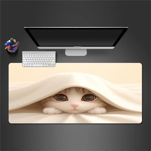 Gaming Mauspad,XXL 600x300x3mm Süße Katze Mauspad,Groß Erweiterte Tischunterlage,Waschbares Mousepad,rutschfeste Gummi Mousepad für PC,Laptop Verbessert Präzision und Geschwindigkei von Cekog