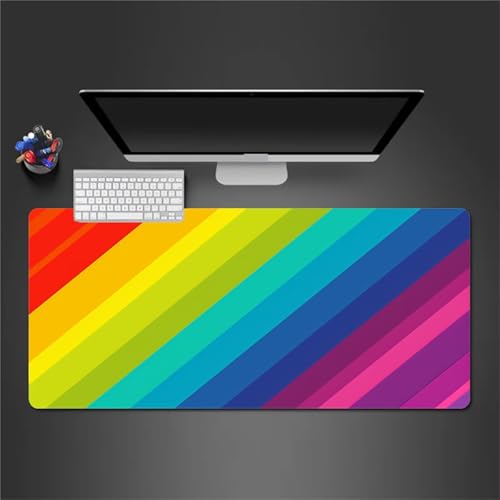 Gaming Mauspad,XXL 700x300x2mm Gestreift Bunt Mauspad,Groß Erweiterte Tischunterlage,Waschbares Mousepad,rutschfeste Gummi Mousepad für PC,Laptop Verbessert Präzision und Geschwindigkei von Cekog