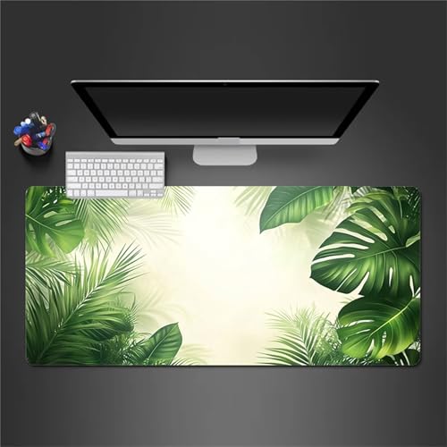 Gaming Mauspad,XXL 700x300x2mm Tropisches grünes Blatt Mauspad,Groß Erweiterte Tischunterlage,Waschbares Mousepad,rutschfeste Gummi Mousepad für PC,Laptop Verbessert Präzision und Geschwindigkei von Cekog