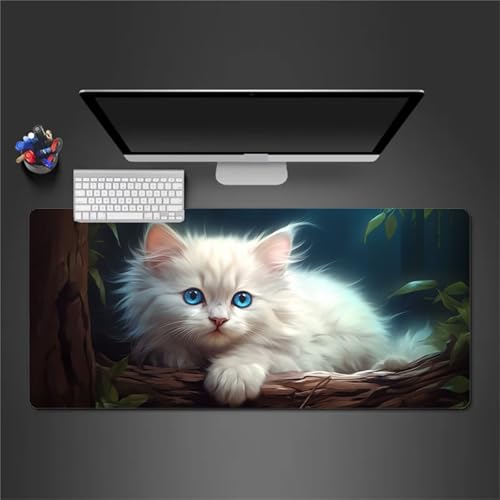 Gaming Mauspad,XXL 700x300x3mm Haustier Katze Mauspad,Groß Erweiterte Tischunterlage,Waschbares Mousepad,rutschfeste Gummi Mousepad für PC,Laptop Verbessert Präzision und Geschwindigkei von Cekog