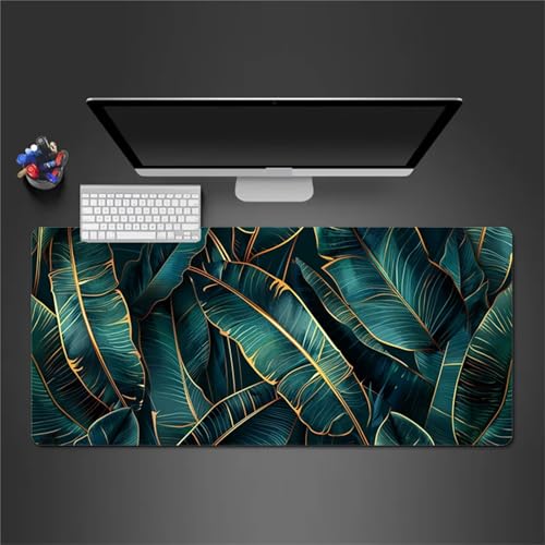 Gaming Mauspad,XXL 800x400x2mm Tropische Palmblätter Mauspad,Groß Erweiterte Tischunterlage,Waschbares Mousepad,rutschfeste Gummi Mousepad für PC,Laptop Verbessert Präzision und Geschwindigkei von Cekog