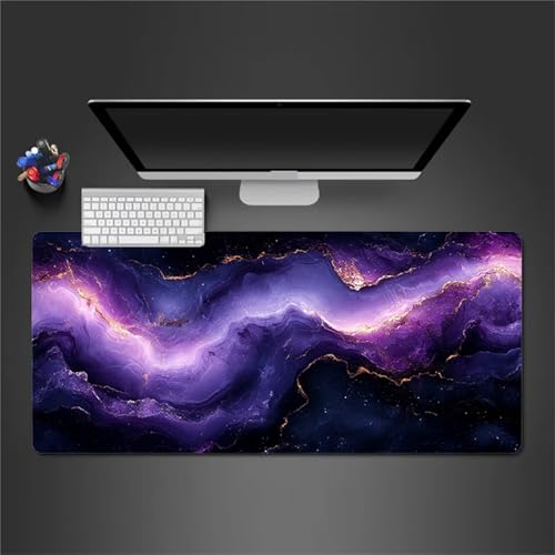 Gaming Mauspad,XXL 800x400x3mm Lila Marmor Mauspad,Groß Erweiterte Tischunterlage,Waschbares Mousepad,rutschfeste Gummi Mousepad für PC,Laptop Verbessert Präzision und Geschwindigkei von Cekog