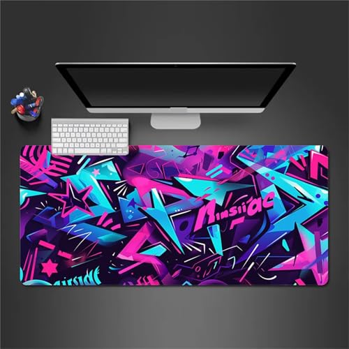 Gaming Mauspad,XXL 900x300x3mm Graffiti-Buchstaben Mauspad,Groß Erweiterte Tischunterlage,Waschbares Mousepad,rutschfeste Gummi Mousepad für PC,Laptop Verbessert Präzision und Geschwindigkei von Cekog