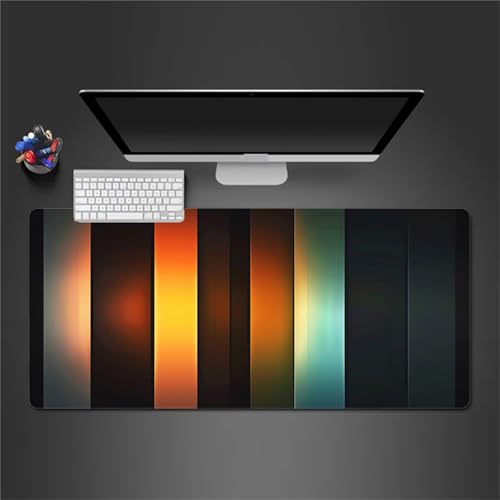 Gaming Mauspad 1200x600x3mm XXL Mauspad,Bunte Streifen Mauspad,Mousepad mit vernähten Kanten, mit Gummi Anti Rutsch Mousepad für Home Office Arbeit Spiel von Cekog