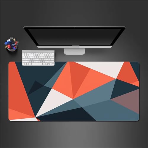 Gaming Mauspad 1200x600x3mm XXL Mauspad,Orange Schwarz Geometrisch Mauspad,Mousepad mit vernähten Kanten, mit Gummi Anti Rutsch Mousepad für Home Office Arbeit Spiel von Cekog