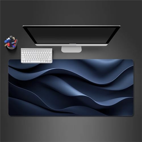 Gaming Mauspad 600x300x2mm XXL Mauspad,Schwarze Streifen Mauspad,Mousepad mit vernähten Kanten, mit Gummi Anti Rutsch Mousepad für Home Office Arbeit Spiel von Cekog