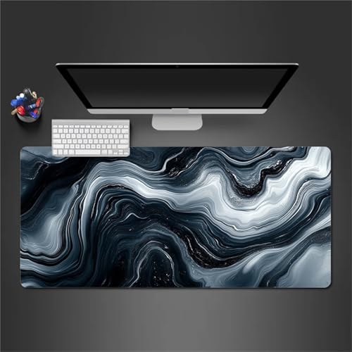 Gaming Mauspad 700x400x2mm XXL Mauspad,Graue Flüssigkeit Mauspad,Mousepad mit vernähten Kanten, mit Gummi Anti Rutsch Mousepad für Home Office Arbeit Spiel von Cekog