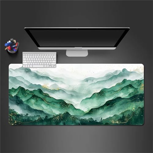 Gaming Mousepad XXL 1200x600x3mm Groß Mausped,Grüner Abstrakter Berg Mauspad mit Motiv,rutschfest Schreibtischunterlage,Verbessert Gaming Mauspad Präzision und Geschwindigkei,Mauspad für Büro,Zuhause von Cekog