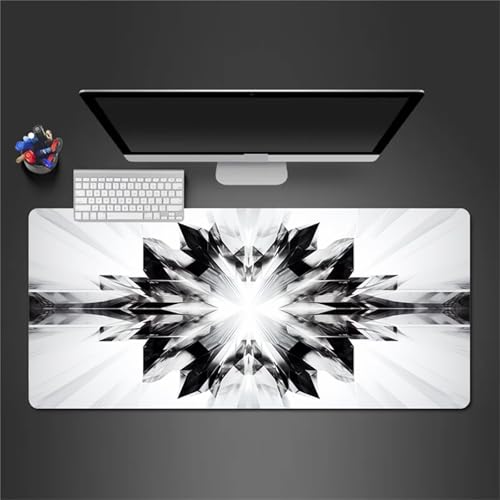 Gaming Mousepad XXL 1200x600x3mm Groß Mausped,Schwarz Weiß Geometrie Mauspad mit Motiv,rutschfest Schreibtischunterlage,Verbessert Gaming Mauspad Präzision und Geschwindigkei,Mauspad für Büro,Zuhause von Cekog