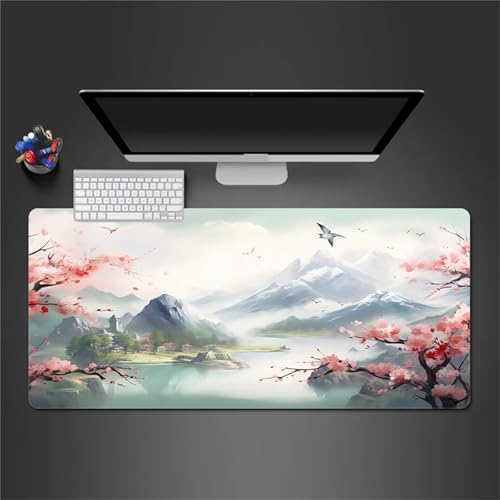 Gaming Mousepad XXL 700x300x3mm Groß Mausped,Natürliche Berglandschaft Mauspad,rutschfest Schreibtischunterlage,Verbessert Gaming Mauspad Präzision und Geschwindigkei,Mauspad für Büro,Zuhause von Cekog