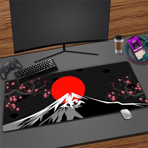 Gaming Mousepad XXL 800x300x3mm Groß Mausped,Bergblume Mauspad mit Motiv,rutschfest Schreibtischunterlage,Verbessert Gaming Mauspad Präzision und Geschwindigkei,Mauspad für Büro,Zuhause von Cekog