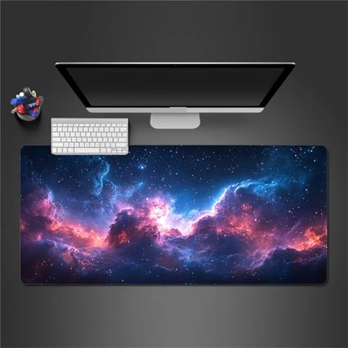 Gaming Mousepad XXL 800x300x3mm Groß Mausped,Galaktische Wolken Mauspad mit Motiv,rutschfest Schreibtischunterlage,Verbessert Gaming Mauspad Präzision und Geschwindigkei,Mauspad für Büro,Zuhause von Cekog