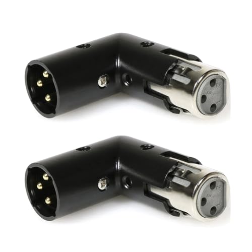 Celabie 2 Stück 3-Poliger XLR-Winkeladapter, Verstellbar, Stecker auf Buchse, XLR 90 Grad Adapter, 3-Poliger Vernickelter Stecker für Audio Celabie 2 Stück 3-Poliger XLR-Winkeladapter, Verstellbar, Stecker auf Buchse, XLR 90 Grad Adapter, 3-Poliger Vernickelter Stecker für Audio von Celabie
