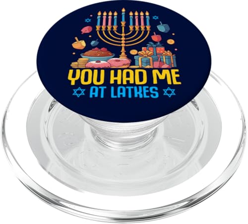 Funny Chanukkah You Had Me at Latkes Jewish Chanukah Adult PopSockets PopGrip für MagSafe von Celebrate Hanukkah Tee Shirts