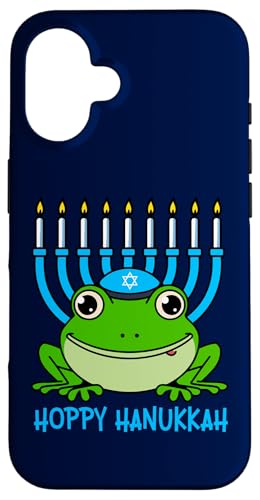 Hülle für iPhone 16 Lustiger Hoppy Chanukkah Frosch jüdische Chanukah Jungen Mädchen Kinder von Celebrate Hanukkah Tee Shirts