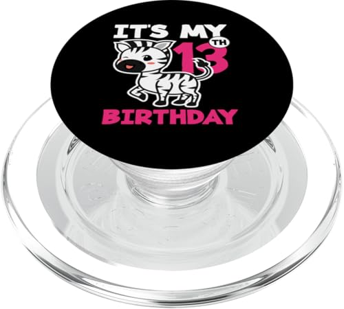 Es ist mein 13. Geburtstag, Zebra Fun Celebration PopSockets PopGrip für MagSafe von Celebrating 13 Years of Teen Life Awesomeness Gift