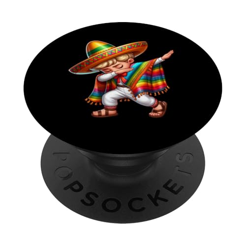 Mexikanischer Junge Dabbing Funny Sombrero Cinco de Mayo Fiesta PopSockets Klebender PopGrip von Celebrating Mexican Fiestas Sombrero Poncho Art