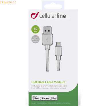 Cellularline Cellularline Power Data Cable 0,6 m USB-A/ Lightning Whit von Cellularline