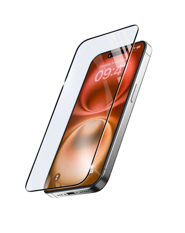 Cellularline Displayschutzglas FORTIFIED XTREME GLASS für Apple iPhone 16, Displayschutzfolie, Schutzfolie, Bildschirmschutz, kratz- & stoßfest von Cellularline