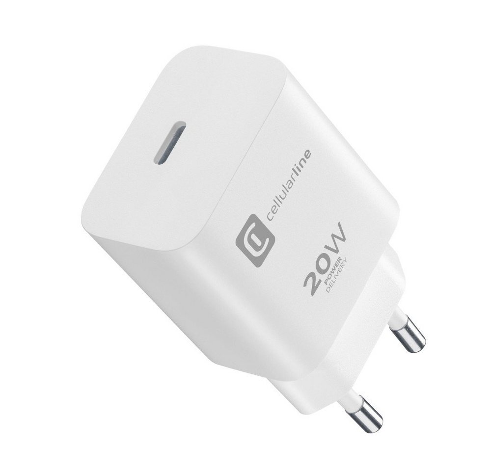 Cellularline USB Typ-C Travel Charger 20W White (60005) USB-Ladegerät von Cellularline