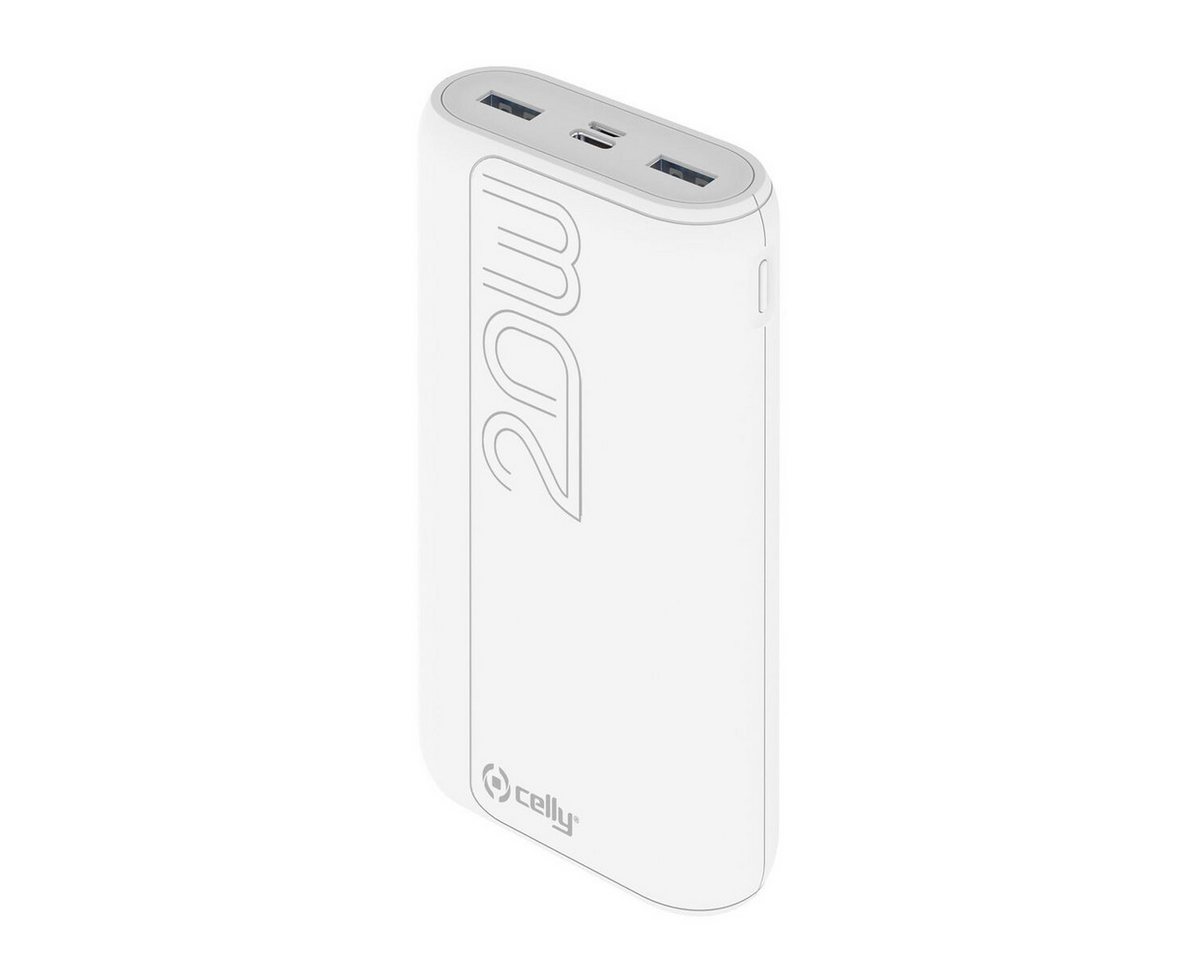 Celly Powerbank, Power Bank Celly 20000 mAh Weiß von Celly