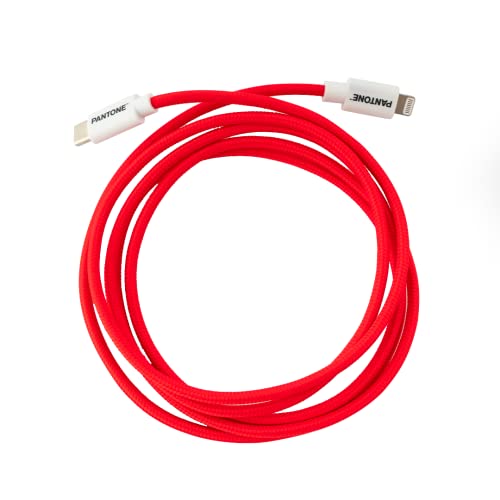 Celly USB-C-auf-Lightning-Kabel, kompatibel mit Apple-Geräten und iOS-Systemen, Länge 1,5 m, unterstützt 60 W, PVC-Stecker und Nylonbeschichtung, Anti-Biegung, Rot von Celly