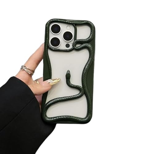 NeoLuxe Electroplated Snake-Pattern Phone Case, Hollow Snake Electroplated Heat Dissipation Phone Case for IPhone 16/15/14/13/12/11 Pro Max – Full Protection & Shockproof (Bright green,16Pro max) von Cemssitu