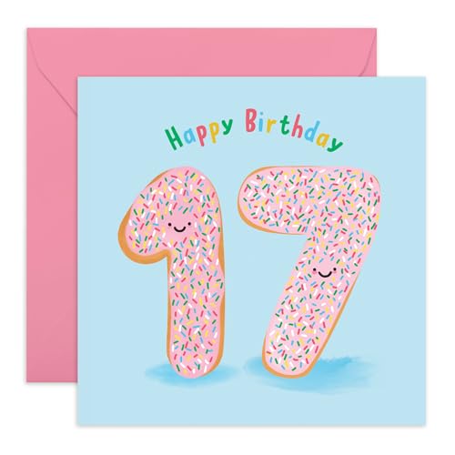 CENTRAL 23 Geburtstagskarte zum 17. Geburtstag für Kinder – Donut Alter 17 – Geburtstagskarte für Mädchen, siebzehn Jahre alt – Happy Birthday Karte für Sohn Tochter – Geschenke für Jungen Mädchen von Central 23