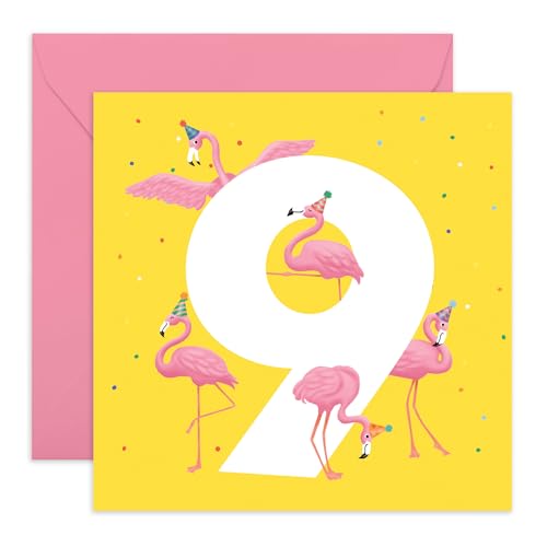 CENTRAL 23 Geburtstagskarte zum 9. Geburtstag für Mädchen – Flamingo Alter 9 – Geburtstagskarte für Kinder – Geschenk für Töchter, Enkelin, Nichte – kommt mit Aufklebern CENTRAL 23 Geburtstagskarte zum 9. Geburtstag für Mädchen – Flamingo Alter 9 – Geburtstagskarte für Kinder – Geschenk für Töchter, Enkelin, Nichte – kommt mit Aufklebern von Central 23