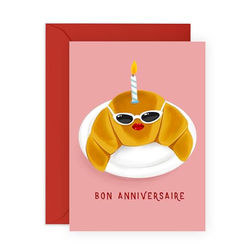 Central 23 Carte anniversaire pour femme – BON ANNIVERSAIRE Croissant – Cartes anniversaire pour soeur maman grand-mère épouse – Carte de voeux pour amie – Livrée avec autocollants – Par Central 23 Carte anniversaire pour femme – BON ANNIVERSAIRE Croissant – Cartes anniversaire pour soeur maman grand-mère épouse – Carte de voeux pour amie – Livrée avec autocollants – Par von Central 23