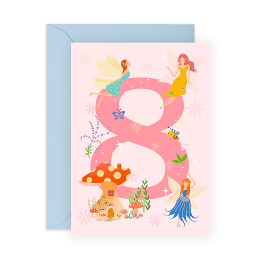 Central 23 Geburtstagskarte zum 8. Geburtstag für Mädchen – Karten zum achten Geburtstag für Kinder, Feen – Meilenstein-Geschenke für ihre Enkelin, 8 Jahre alt – kommt mit Aufklebern Central 23 Geburtstagskarte zum 8. Geburtstag für Mädchen – Karten zum achten Geburtstag für Kinder, Feen – Meilenstein-Geschenke für ihre Enkelin, 8 Jahre alt – kommt mit Aufklebern von Central 23