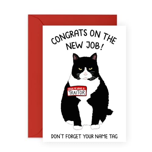 Central 23 Goodbye Cards For Coworker – Grumpy Cat Traitor – Lustige neue Job-Karte – Kollegen Abschiedsgeschenke Geschenke für Männer Frauen – kommen mit lustigen Aufklebern von Central 23