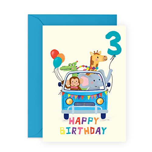 Central 23 Karte zum dritten Geburtstag für Jungen – Geburtstagskarte für Alter 3 – drei Jahre alt – Happy 3rd Birthday Grußkarte für Kinder – Sohn – Kleinkind – mit Aufklebern Central 23 Karte zum dritten Geburtstag für Jungen – Geburtstagskarte für Alter 3 – drei Jahre alt – Happy 3rd Birthday Grußkarte für Kinder – Sohn – Kleinkind – mit Aufklebern von Central 23