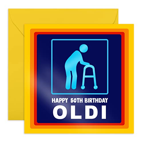 Central 23 - Lustige Geburtstagskarte zum 50. Geburtstag, Aufschrift "Happy 50th Birthday Oldi" – Geschenk für ihn 50. Geburtstag – Mama Papa – Fifties – Aging Witze für Freunde von Central 23