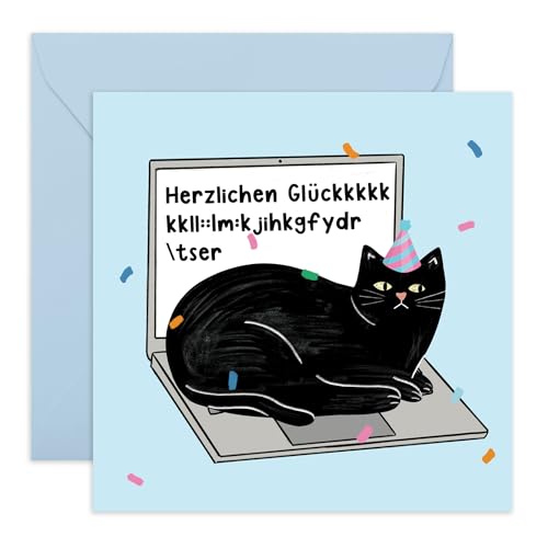 Central 23 Lustige Katzen Geburtstagskarte – Katze auf Laptop – humorvolle Geburtstagskarten für Männer und Frauen – Grußkarten für Mama, Papa von Katze – kommt mit Aufklebern Central 23 Lustige Katzen Geburtstagskarte – Katze auf Laptop – humorvolle Geburtstagskarten für Männer und Frauen – Grußkarten für Mama, Papa von Katze – kommt mit Aufklebern von Central 23