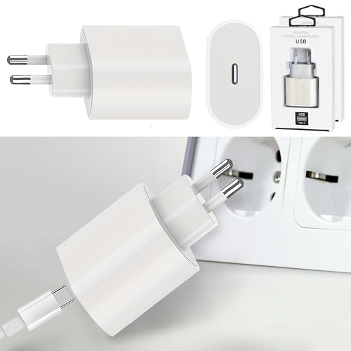 USB-C Schnellladegerät 2er Set | 5V 3A 20Watt 220V 56-60HZ | Kunststoff weiß | Netzteil Netzstecker Netzladeadapter (1 x 2er Set USB-C Schnellladegerät 5V 3A) von Cepewa