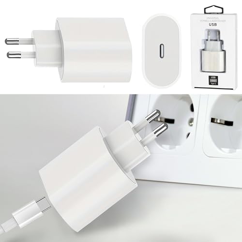 USB-C Schnellladegerät | 5V 3A 20Watt 220V 56-60HZ | Kunststoff weiß | Netzteil Netzstecker Netzladeadapter (1 x USB-C Schnellladegerät 5V 3A) von Cepewa