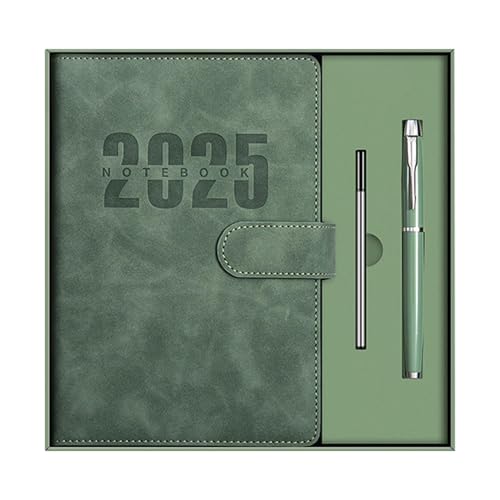 A5 Planner, Goal Tracker Notebook, Leather Cover System Agenda Notebook, 2025 Notebook, 1 Page Per Day, Start Anytime and Achieve Your Goals Schedule Notepad for Home, School, Business von Ceprznvey