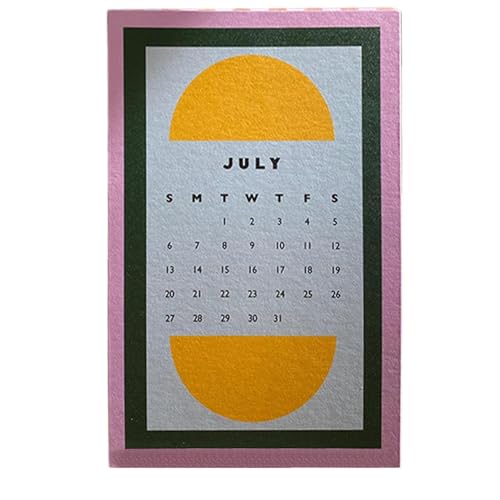 Ästhetischer Kalender, Tischkalender 2025, niedlicher geometrischer Kunstkalender für Zuhause, Tischdekoration, kreativer Papierkalender zum Organisieren und Planen, 10 x 15 cm, 100 g von Ceprznvey