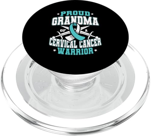 Stolze Oma einer Gebärmutterhalskrebskriegerin Großmutter PopSockets PopGrip für MagSafe von Cervical Cancer Awareness Month Support Design