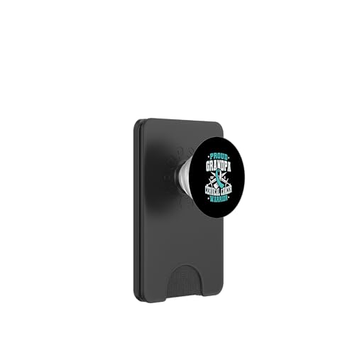 Stolzer Opa eines Gebärmutterhalskrebskriegers, Großvater PopSockets PopWallet für MagSafe von Cervical Cancer Awareness Month Support Design