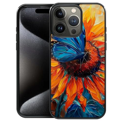 ChaiRy Hülle für iPhone 16 Pro mit Stoßfest Schutzecken, Sonnenblumenschmetterling Muster Handyhülle-[Militärischer Schutz] Stoßfest Schutzhülle von ChaiRy